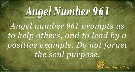 Angel Number 961 Meaning